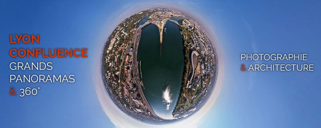 Lyon Confluence à 360° vue du ciel