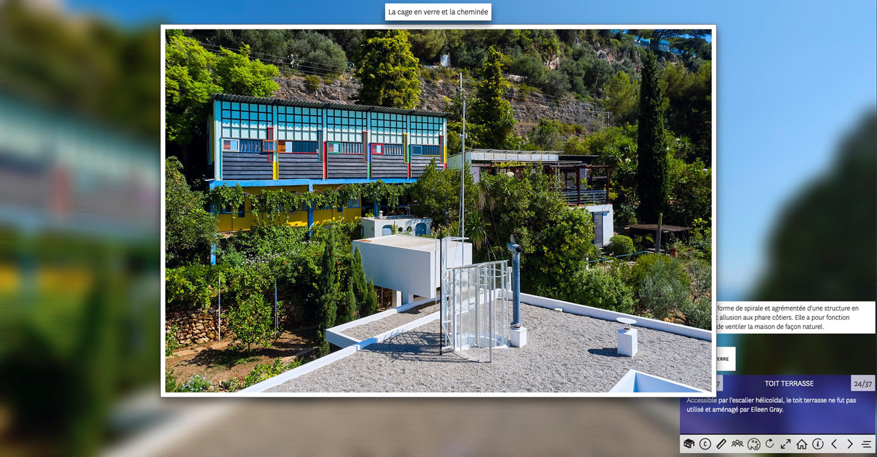 Visite virtuelle 360: Cap Martin, Eileen Gray et Le Corbusier.