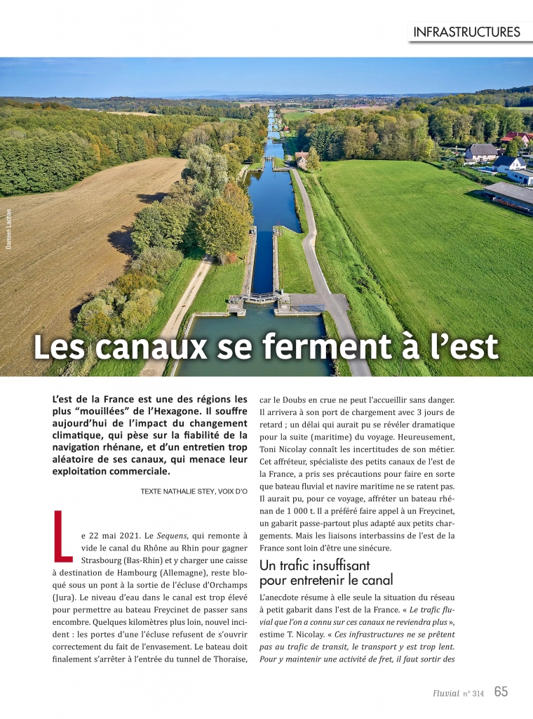 Presse Fluvial Mag n°314, les canaux de l&rsquo;est, Valdieu-Lutran